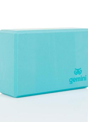 Блок для йоги gemini pro 1 шт голубой йога блок-кирпич для пилатеса (gbk-1008)