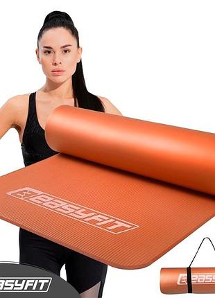 Килимок для йоги easyfit nbr 1 см 180×60см помаранчевий фітнес коврик, каремат для спорту, пілатесу, розтяжки, антиковзкий мат
