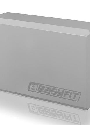 Блок (кирпич) для йоги easyfit eva 1 шт серый опора для растяжки йоги и пилатеса (ef-1818-gy)