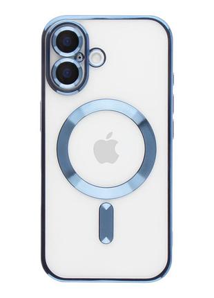 Чохол tpu metallic full camera with magsafe для iphone 16 blue