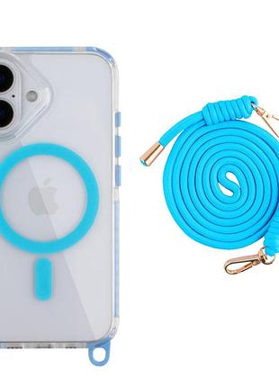Чохол tpu+pc lanyardcase with magsafe для iphone 16 sky blue