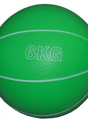 Медбол 6 кг easyfit rb зеленый медицинский мяч для фитнеса и кроссфита (ef-8407-6)