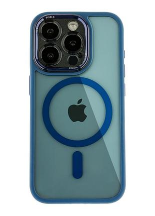 Чохол tpu+pc+metal calais with magsafe для iphone 15 pro max dark blue