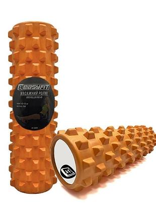 Ролик для массажа easyfit eva оранжевый 45×14 см для массажа спины йоги и реабилитации (ef-2029-or)