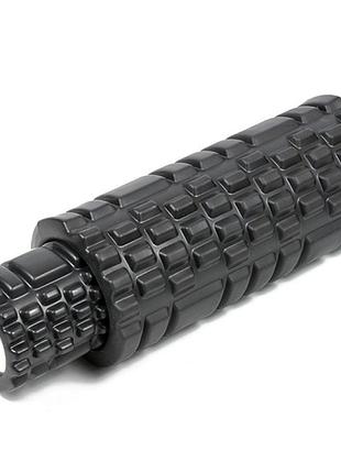 Ролик для массажа easyfit eva чёрный 33×14 см для массажа спины йоги и реабилитации (ef-7737s-4)