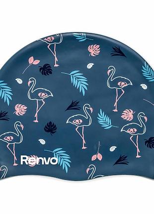 Шапочка для плавания renvo kerio flamingo взрослый синий для бассейна (2sc150-0410)