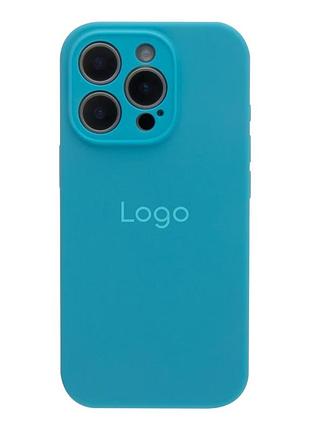Чохол silicone case full size with frame для iphone 16 pro max 16.blue