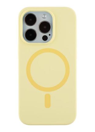 Чохол glow silicone case with magsafe для iphone 14 pro max yellow
