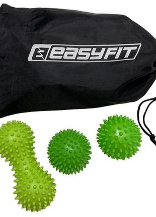 Масажний набір easyfit pvc 3шт м’ячі для масажу та реабілітації (ef-7084)