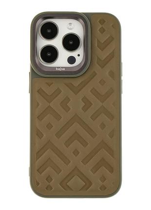 Чохол kajsa briquette collection rhombus для iphone 14 pro olive