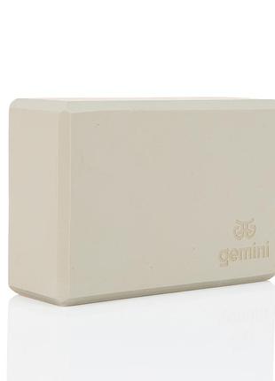 Блок для йоги gemini pro 1 шт бежевый йога блок-кирпич для пилатеса (gbk-1007)
