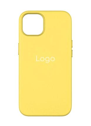 Чохол leather case with magsafe для iphone 14 pro max canary yellow