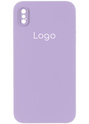 Чохол silicone case square full camera для iphone xs max 39.elegant purple