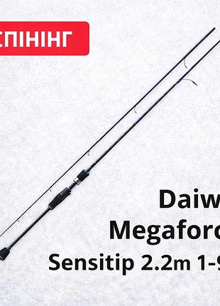 Спиннинг daiwa megaforce sensitip 2.2m 1-9g fast карбон, чувствительный кончик, джиг для окуня