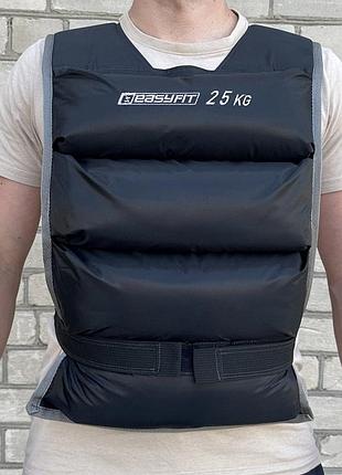 Утяжелители жилет easyfit ef-vst 25 кг черный 36×132 см для функциональных тренировок и кроссфита
