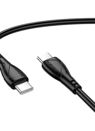 Кабель usb borofone bx121 type-c to type-c 60w чорний
