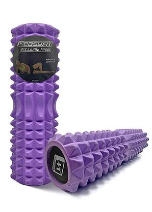 Ролик для масажу easyfit eva фіолетовий 45×13 см для масажу спини йоги та реабілітації (ef-2053-v)