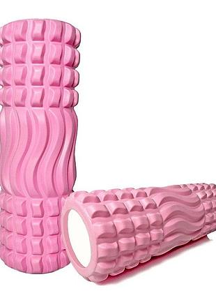 Ролик для массажа easyfit eva розовый 33×11 см для массажа спины йоги и реабилитации (ef-3701-p)