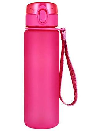 Пляшка для води easyfit aquaflow 800 мл рожева з ремінцем для тренувань (ef-7004-p)