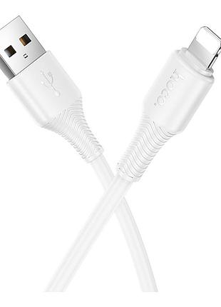 Кабель usb hoco x120 lightning 2.4a білий
