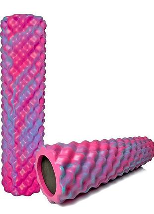 Ролик для масажу easyfit eva рожевий 45×12 см для масажу спини йоги та реабілітації (ef-3341-1-p)