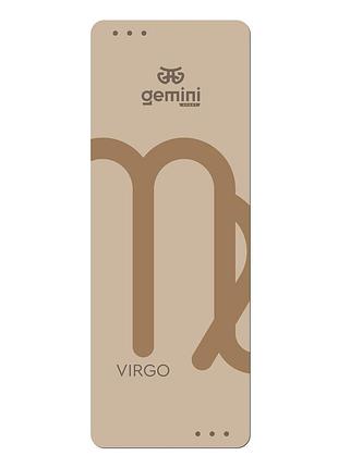 Килимок для йоги gemini каучук 183×68×0.5 см бежевий фітнес мат професійний карематдля тренувань пілатесу стретчингу