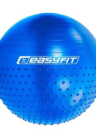 Фітбол (м’яч для фітнесу) напівмасажний easyfit hybrid ef-3013-bl ø85 см синій для йоги та пілатесу