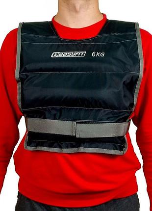 Утяжелители жилет easyfit ef-vst 6 кг черный 36×97 см для функциональных тренировок и кроссфита