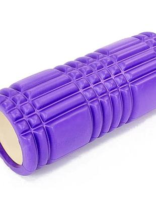 Ролик для масажу easyfit eva фіолетовий 33×14 см для масажу спини йоги та реабілітації (ef-2019-v)