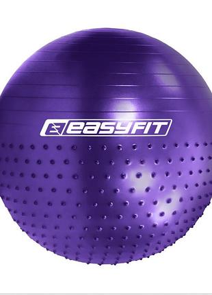 Фітбол (м’яч для фітнесу) напівмасажний easyfit hybrid ef-3013-v ø85 см фіолетовий йоги та пілатесу