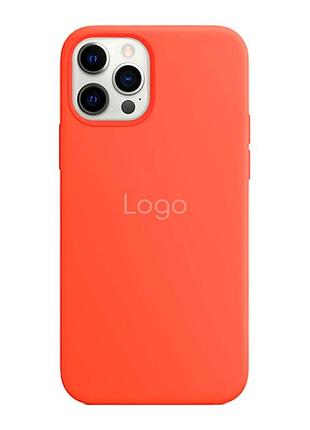 Чохол silicone case with magsafe для iphone 12 pro max electric orange