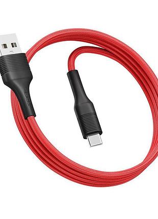 Кабель usb ridea rc-m122 fila type-c 3a красно-черный
