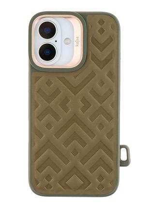 Чохол kajsa briquette collection rhombus with magsafe для iphone 16 olive