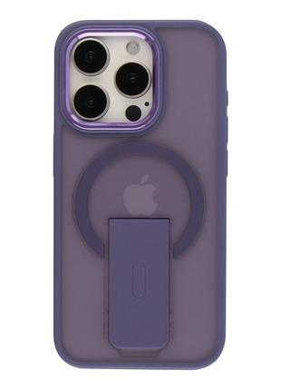 Чохол tpu+pc flexguard magnetic ring stand для iphone 15 pro dark purple