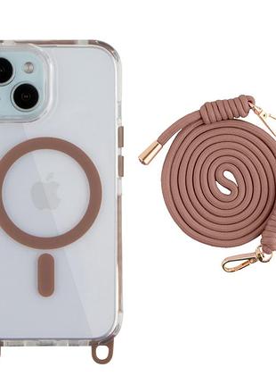 Чохол tpu+pc lanyardcase with magsafe для iphone 15 desert gold