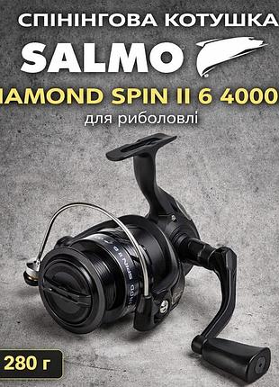 Спиннинговая катушка salmo diamond spin ii 6 4000fd 280g, 5+1 подшипников, передний фрикцион – универсальная катушка для рыбалки