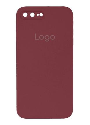 Чохол silicone case square full camera для iphone 7 plus/8 plus 37.rose red