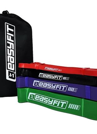 Набор резинок для тренировок easyfit 4 шт 2-65 кг спортивные эспандеры петли для фитнеса и кросфита