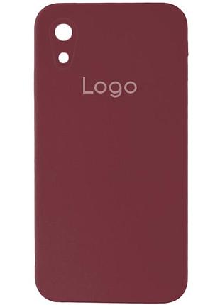 Чохол silicone case square full camera для iphone xr 37.rose red