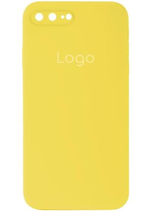 Чохол silicone case square full camera для iphone 7 plus/8 plus 50.canary yellow