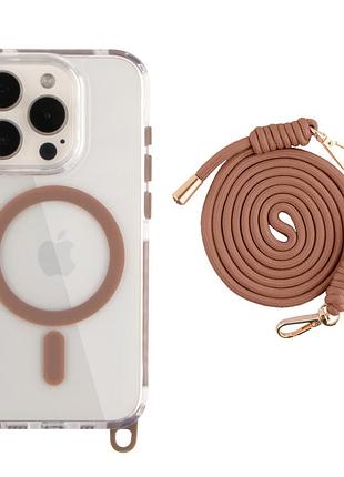 Чохол tpu+pc lanyardcase with magsafe для iphone 15 pro max desert gold