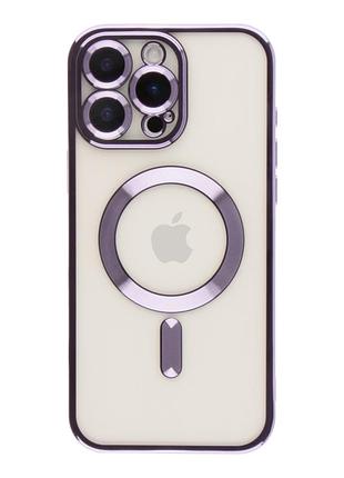 Чохол tpu metallic full camera with magsafe для iphone 16 pro purple