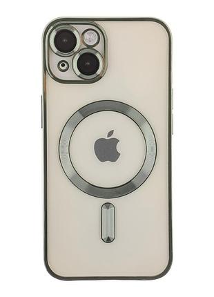 Чохол tpu metallic full camera with magsafe для iphone 15 green