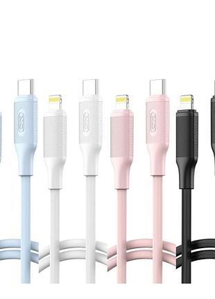 Кабель usb xo-q265a type-c to lightning pd27w (30pcs/bottle) чорний/білий/блакитний/рожевий