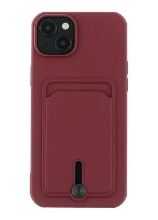 Чохол tpu colorfull pocket card для iphone 15 plus maroon