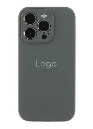 Чохол silicone case full size with frame для iphone 14 pro 15.dark grey