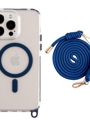 Чохол tpu+pc lanyardcase with magsafe для iphone 16 pro indigo blue