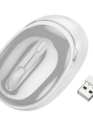 Бездротова миша hoco gm34 nuevo dual mode (2.4g + bluetooth (3.0+5.2)) бiлий