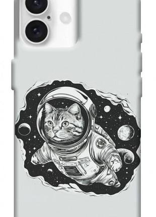Чехол blex с картинкой кот космонавт для apple iphone 16 (6.1")