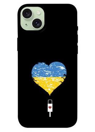 Чехол blex с картинкой с украиной в сердце для apple iphone 15 plus (6.7")